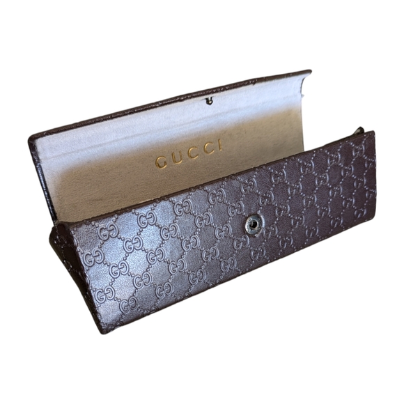 Gucci Trifold Sunglass Eyeglass Case Authentic Logo Embossed Original Gucci Case - Picture 2 of 9